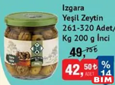 İNCİ IZGARA YEŞİL ZEYTİN 200 G